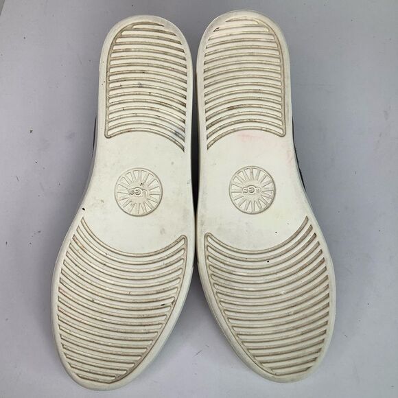 UGG Australia Shoes Gray Suede Leather Jass Sneakers Slip Flats On Women Sz 11 - Picture 8 of 10